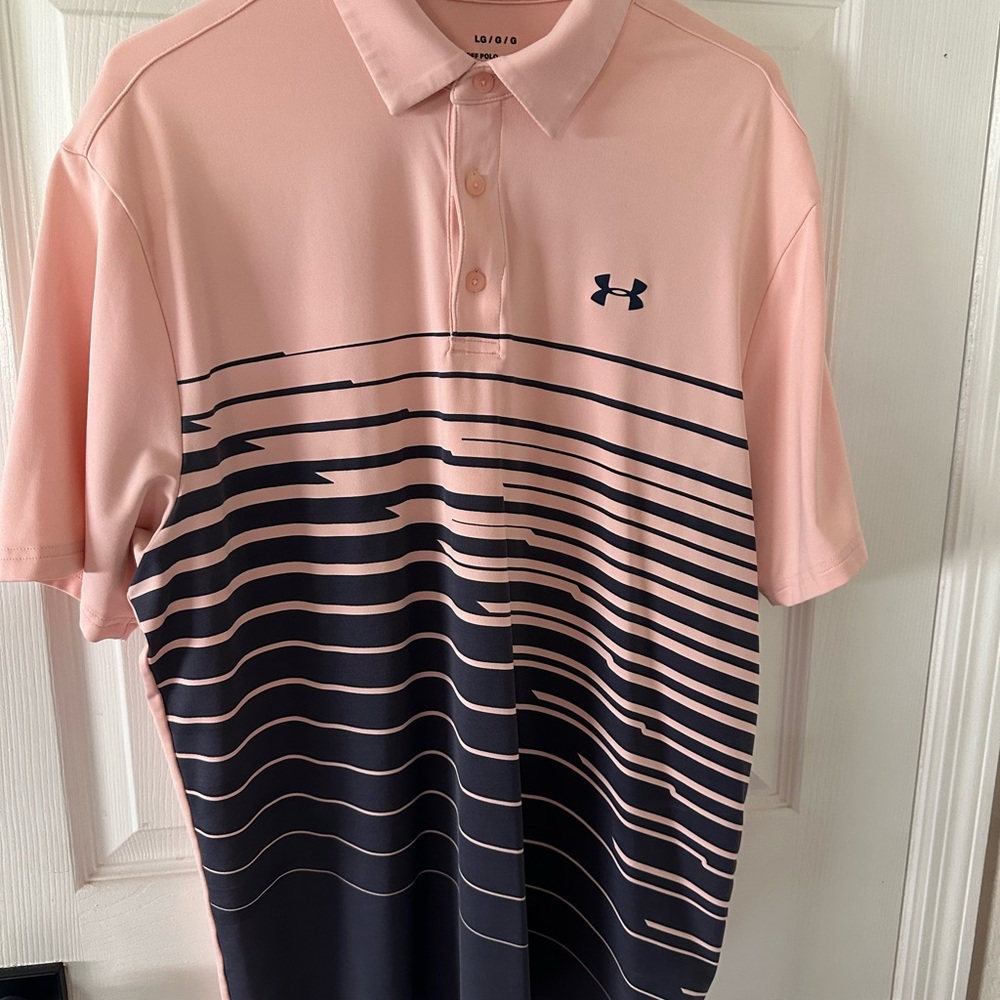 LG Pink and Black Polo Shirt Performance Design